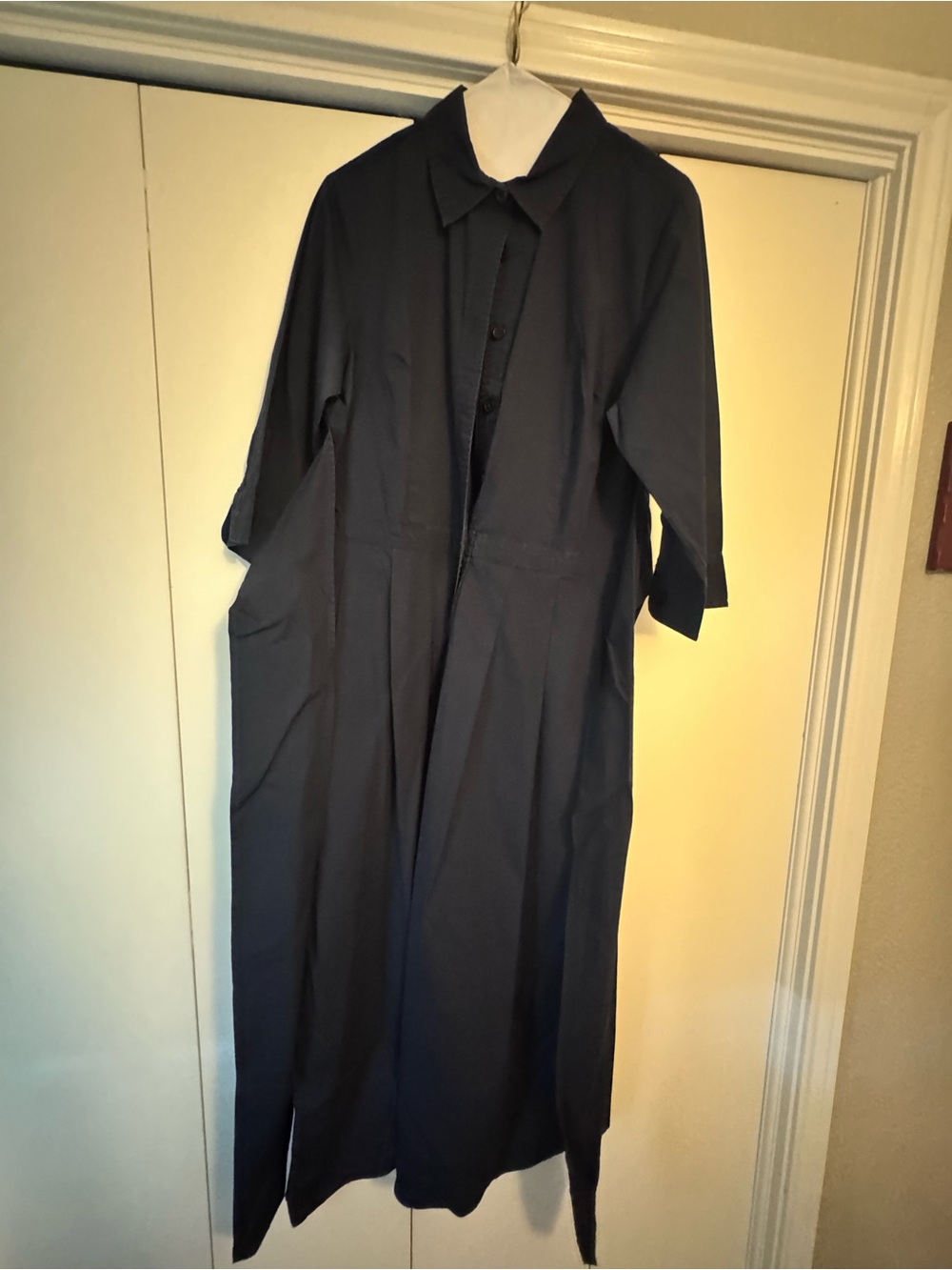 Women's Navy Long Shirt Dress
